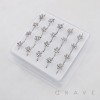 MULTI CZ FLOWER 316L SURGICAL STEEL NOSE HOOP NOSE RING BOX